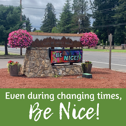 City Hall Sign &quot;Be Nice&quot;