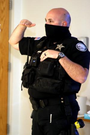 police officer wearing face covering