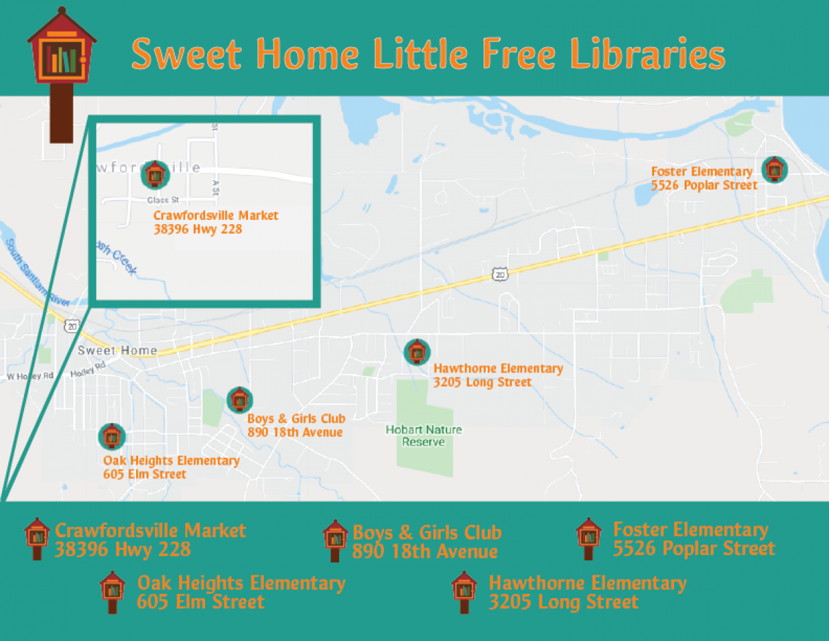 map of free little libraries